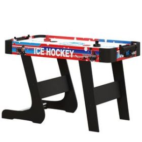 Folding Air Hockey Table 40" Arcade Table with 2 Pucks, 2 Pushers, Scoreboard for Family Game Room, Living Room, White