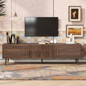 Mid Century TV Stand with 2 Drawers, Media Console Table for TVs up to 80'', Entertainment Center with Storage for Living room, Bedroom, Home Theatre