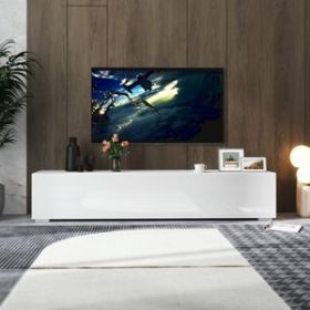 Modern Entertainment Center with Storage Media Console for Living Room