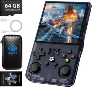 Retro Handheld Game Console, 4.0 Inch 720x720 IPS Screen, Built-in 18,000+ Classic Game, Battery Retro Gaming Console Gray 64GB