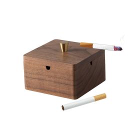 Home & Bar Solid Wood With Lid Ashes Ashtrays for Smokers