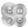 VEVOR Low Volume Cymbal Pack, 4 Pieces Quiet Cymbals for Drum Set, Alloy Cymbals Drum Set Includes 14-inch Hi-Hats, 16-inch Crash, 18-inch Crash