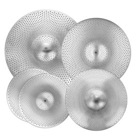 VEVOR Low Volume Cymbal Pack, 4 Pieces Quiet Cymbals for Drum Set, Alloy Cymbals Drum Set Includes 14-inch Hi-Hats, 16-inch Crash, 18-inch Crash