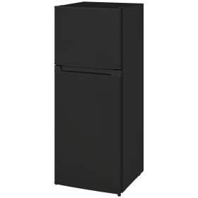 HOMCOM Small Fridge with Freezer, 4 Cu Ft Refrigerator with Reversible Doors, Black