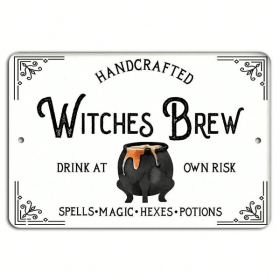 CIFbuy Vintage Metal Halloween Decor Wall Sign (TikTok, temu pick-up service)