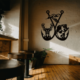 CIFbuy Rustic Deer Wall Art iron Sculpture Wilderness Lodge Home Decor Gift (TikTok, temu pick-up service)