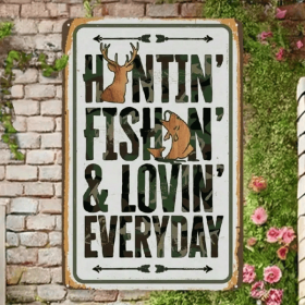 CIFbuy 8x12 Inch ( 20.3x30.5cm ) Vintage Rustic Aluminum Sign Fishing (TikTok, temu pick-up service)