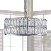 (W1340P189448/L5025-450-C) Crystal Chandeliers,5-Tier Round Semi Flush Mount Chandelier Light Fixture