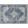 4x6 Area Rug, Vintage Washable Rug, Non-Slip Floor Carpet for Living Room, Bedroom, Dining Room, Blue