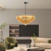 Modern Round Chandelier, 37" Extra Large Black Chandeliers for Dining Room, 14-Light with Tiered Smoke Glass Tubes Ceiling Light
