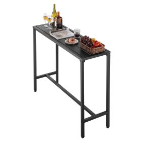 VEVOR Outdoor Bar Table, 47 x 15 in Patio Bar Table, Waterproof Top & Sturdy Metal Frame, Rectangle Counter Height Dining Tables