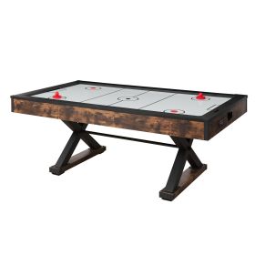 84" Air Hockey Table, Indoor Arcade Table Gaming Set with 2 Pushers, 2 Pucks, Electronic Scorer, X-shaped Legs & High-powered Blower