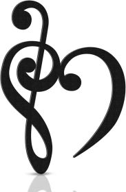 Amyhill Christmas Wooden Wall Decoration Heart Music Musical Notes Wall Ornament Music Symbol Hanging Sign Aesthetic Art for Home Wedding Present Bedr