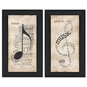 "Music Collection" 2-Piece Vignette By Marla Rae, Black Frame