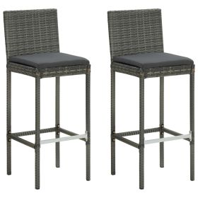 Bar Stool Set of 2 Gray