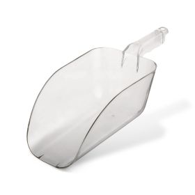 Ice Scooper 64 oz. Clear Plastic Scooper for Food Service Applications Flat Bottom Scooper Freezer Ice Machine Restaurants Kitchen Buffet Party C