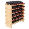 VEVOR 48 Bottle Stackable Modular Wine Rack, 6-Tier Solid Bamboo Wood Storage Racks, Floor Freestanding Wines Holder Display Shelf