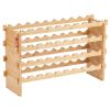 VEVOR 36 Bottle Stackable Modular Wine Rack, 4-Tier Solid Bamboo Wood Storage Racks, Floor Freestanding Wines Holder Display Shelf
