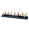 VEVOR LED Lighted Liquor Bottle Display, 2 Tiers 72 Inch Commercial Illuminated Home Bar Shelf, 2 Steps Whiskey Rack Stand