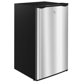 Compact Refrigerator, Mini Fridge with Freezer, Adjustable Shelf, Mechanical Thermostat and Reversible Door, Silver