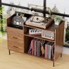 Record Player Stand with Adjustable Shelves, Holds 350+ Vinyls, Media Console with Speaker Shelf & 2 Drawers, 27.6" Turntable TV Stand for Living Room