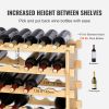 VEVOR 48 Bottle Stackable Modular Wine Rack, 6-Tier Solid Bamboo Wood Storage Racks, Floor Freestanding Wines Holder Display Shelf