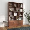 70.87" Tall Bookshelf with 10 Cubes and 3 Doors, 4-Tier Bookshelf, Open Shelf Bookcase with Cabinet, Modern Cube Storage Organizer for Living Room