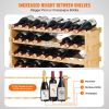 VEVOR 36 Bottle Stackable Modular Wine Rack, 4-Tier Solid Bamboo Wood Storage Racks, Floor Freestanding Wines Holder Display Shelf