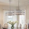 (W1340P189448/L5025-450-C) Crystal Chandeliers,5-Tier Round Semi Flush Mount Chandelier Light Fixture