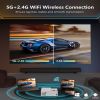 FUDONI Projector with WiFi and Bluetooth, Outdoor Portable 4K Support Projector HD 1080P Max 300" Display Zoom