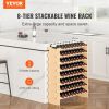 VEVOR 72 Bottle Stackable Modular Wine Rack, 8-Tier Solid Bamboo Wood Storage Racks, Floor Freestanding Wines Holder Display Shelf