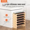 VEVOR 48 Bottle Stackable Modular Wine Rack, 6-Tier Solid Bamboo Wood Storage Racks, Floor Freestanding Wines Holder Display Shelf