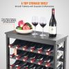 VEVOR 42 Bottle Modular Wine Rack, 7-Tier Solid Bamboo Wood Storage Racks with Table Top, Floor Freestanding Wines Holder Display Shelf