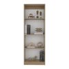 Home Bookcase With 4-Shelf Modern Display Unit For Books And Decor, Natural Oak