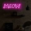 1 LED neon light, pink "meow meow" cat shaped wall decoration light, bright neon light with USB, suitable for decorating girls' bedrooms