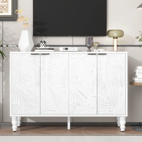 U-Can 47.2" Modern TV Stand, Entertainment Center Media Console with 2 Spacious Storage Space