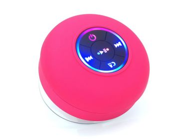 BTS07 Large Suction Cup Waterproof Bluetooth Audio With Light (Color: Red)
