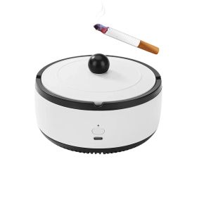 Rechargeable Ashtray Air Purifier Car Smoking Tank To Remove Smoke Odor (Color: White, Type: Ashtrays)