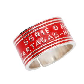 925 Sterling Silver Cigar Ring Cigarette Holder (Color: Red)