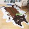 1pc Premium Faux Cowhide Rug 4.9 X 6.6 Feet, Durable And Large Size Cow Print Rugs, Suitable For Bedroom Living Room Western Decor