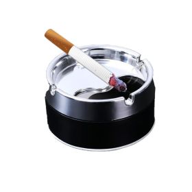 Rotating Sealed Desktop Ashtray with Lid for Household (Color: Black, Type: Ashtrays)