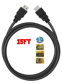 4K HDMI 2.0 Cable UHD HDTV Ultra HD High Speed 2160P HDR 60Hz 18Gbps Dolby HDCP (Cable Length: 15FT)