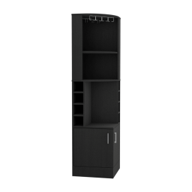 Cairo Corner Bar Cabinet, Double Door Cabinet, Glass Rack, Eight Built-in Wine Rack (Color: Black)