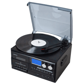 Victor Cosmopolitan 8-in-1 Turntable Music Center (Color: Black)