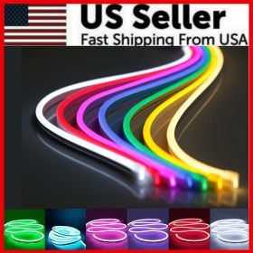 1M 2M 3M 5M 12V Flexible Sign Neon Lights Silicone Tube LED Strip Waterproof USA (Light Color: Green, Length: 1M - 3.3 FEET)