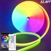 RGB Neon LED Strip Lights, 16.4Ft Led Neon Rope Lights with App Remote Control, Music Sync,Waterproof, Flexible DIY Lights Design for Bedroom, Living