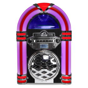 Victor Broadway II Desktop CD Jukebox with Multi-Color LED Lighting (Color: Black)