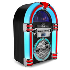 Victor Wilshire Bluetooth Jukebox with Multicolor LED Lighting (Color: Black)