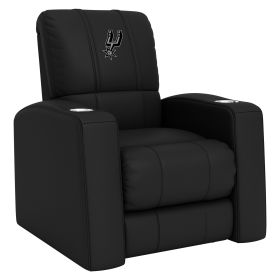 Relax Home Theater Recliner with San Antonio Spurs Primary Logo (Material: Commercial Grade Synthetic Leather)