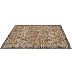 VEVOR Area Rug, 8 x 10 ft Large Washable Rug, Non-Slip and Tear-Resistant Soft Carpet, Pet & Child Friendly Vintage Area Rugs, Indoor Mat for Bedroom (Color: Brown Green, size: 8x10 ft)